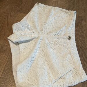Lilly Pulitzer White Eyelet High Waist Shorts